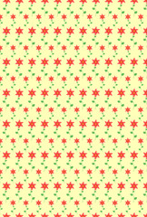 Seamless floral pattern. Flowers texture on yellow background.