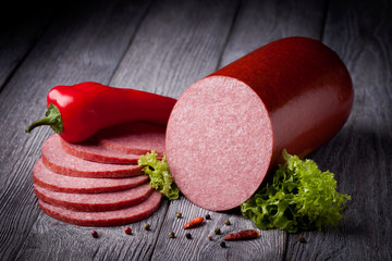 Fresh salami sausage
