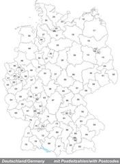 Karte von Deutschland mit Postleitzahlen © Artalis-Kartographie