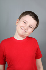 Boy on a gray background