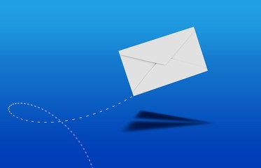 send a mail with paper plane shadow