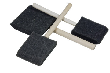 Three Crossed Over Wooden Handled Sponge Applicators