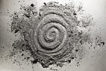 Spiral shape made of ash