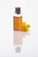 Bottle of brown liquid