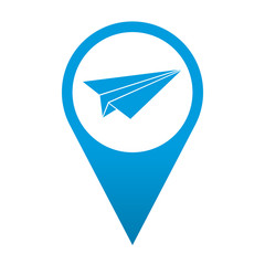 Icono localizacion simbolo avion de papel