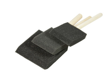 Three Isolated Wooden Handled Varnish Sponge Applicators