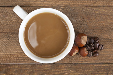 cup of coffee with hazelnut