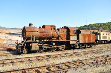 Old steam locomotive abandoned, Rio Tinto mines, Huelva, España