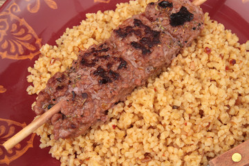 brochette et boulgour
