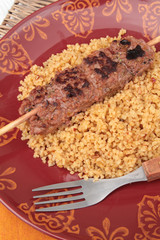 brochette et boulgour