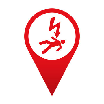 Icono localizacion simbolo peligro descarga electrica
