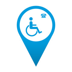 Icono localizacion simbolo telefono minusvalido