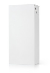 Milk or juice carton package isolated on white