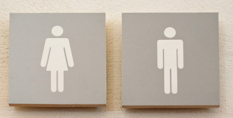 Restroom male and female sign