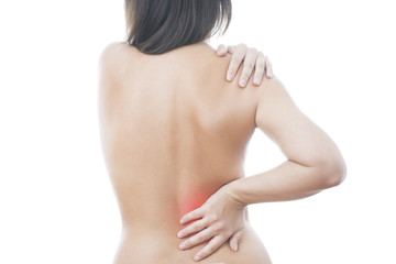Naklejka premium Pain in back of women