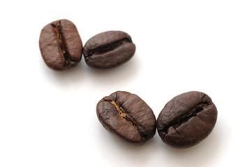 Obraz premium コーヒー豆 白背景