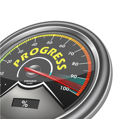 progress conceptual meter indicate hundred percent