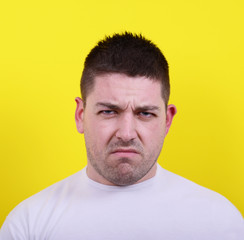 Obraz premium Portrait of disgusted man