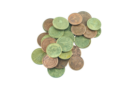 coins isolated on white background