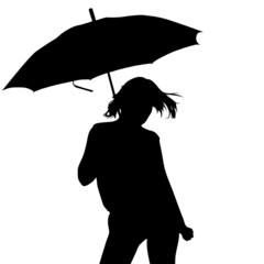 girl with umbrella vector