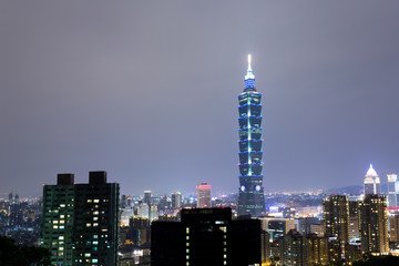 night scene of  taipei