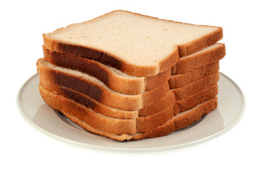 Assiette de tranches de pain de mie