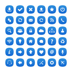 Blue rounded square icons