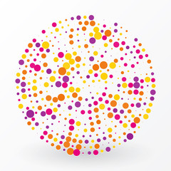 large colored circle of the small polka dots