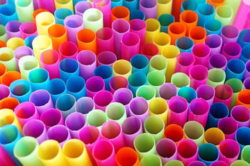 Colorful drinking straws
