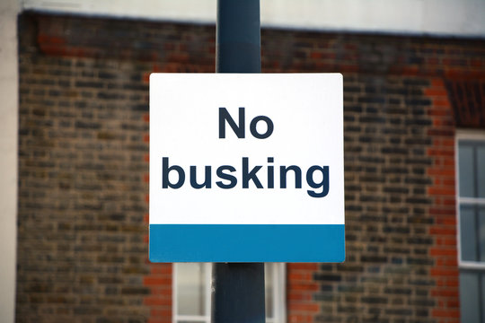 No busking sign