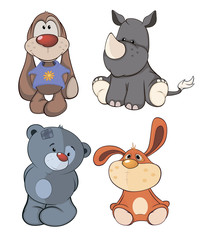 Set of stuffed toys cartoon