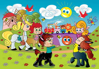 zabawa ilustracja dla dzieci © monikakosz