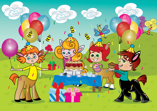 Ilustracja dla dzieci urodziny