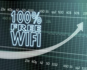 100 percent free wifi icon on stock market graph