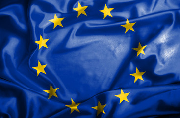 Waving European Union flag