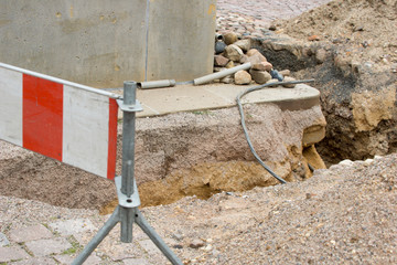 Absperrung an einer Baustelle