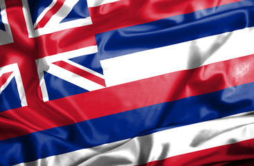 Hawaii waving flag
