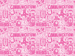 seamless doodle communication pattern