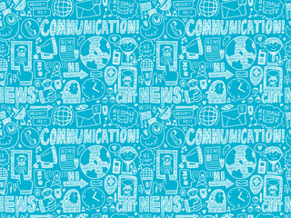 seamless doodle communication pattern