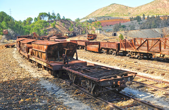 Abandoned railway equipment, mines of Rio Tinto, Espa&ntilde;a