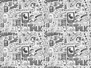 seamless doodle communication pattern