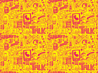 seamless doodle communication pattern