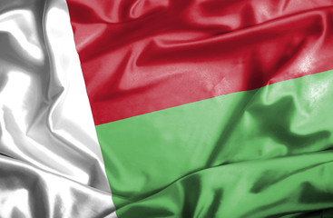 Madagascar waving flag