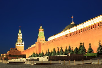 Fototapeta na wymiar Russia, Moscow view of the Kremlin and the red square at night