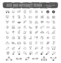 Seo and internet icons. Vector format