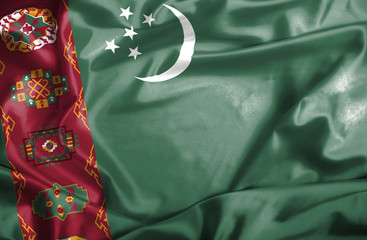 Turkmenistan waving flag