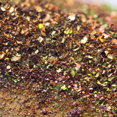 Fantastic background, magic of a stone, rainbow in metal rock