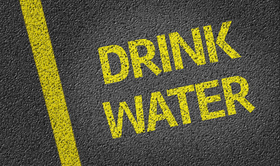 DrInk Water written on the road
