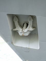 Close-up of anchor of a ship