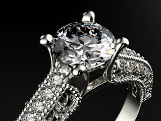 Golden Ring with Diamond. Jewelry  background